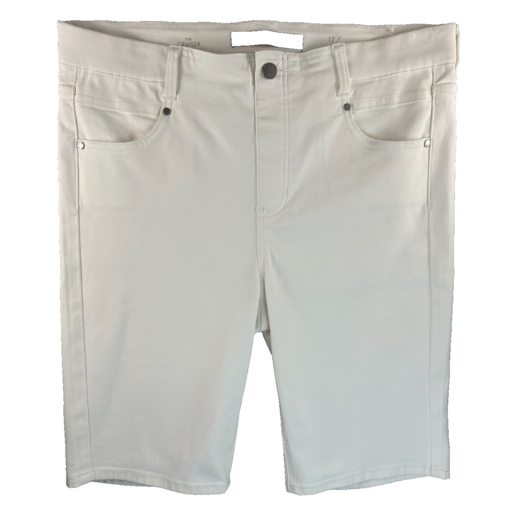 Liverpool Cruiser Jorts Womens 12/31 Waist White Stretch Denim Bermuda High Rise - Picture 2 of 16